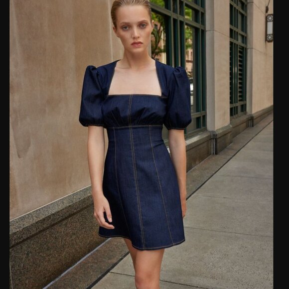 cinq a sept Dresses & Skirts - Like New Cinq A Sept Vaughn Puff-Sleeve Mini Dress Size 2